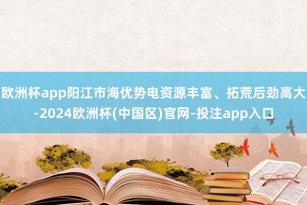 欧洲杯app　　阳江市海优势电资源丰富、拓荒后劲高大-2024欧洲杯(中国区)官网-投注app入口