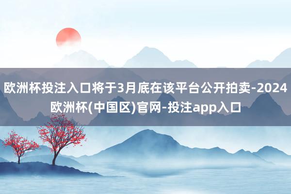 欧洲杯投注入口将于3月底在该平台公开拍卖-2024欧洲杯(中国区)官网-投注app入口