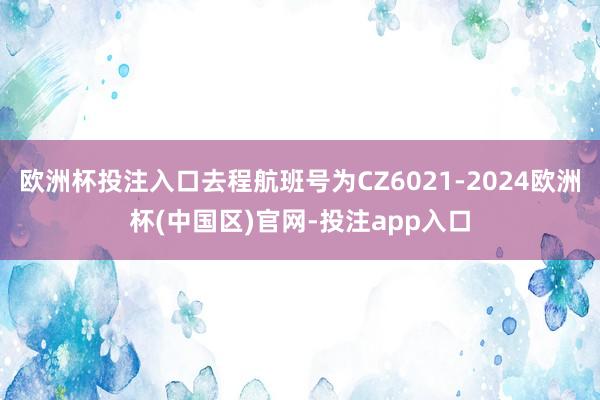 欧洲杯投注入口去程航班号为CZ6021-2024欧洲杯(中国区)官网-投注app入口