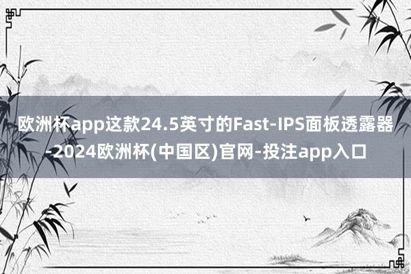 欧洲杯app这款24.5英寸的Fast-IPS面板透露器-2024欧洲杯(中国区)官网-投注app入口