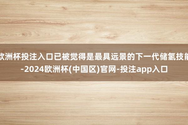 欧洲杯投注入口已被觉得是最具远景的下一代储氢技能-2024欧洲杯(中国区)官网-投注app入口