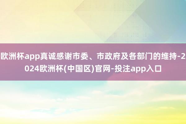 欧洲杯app真诚感谢市委、市政府及各部门的维持-2024欧洲杯(中国区)官网-投注app入口