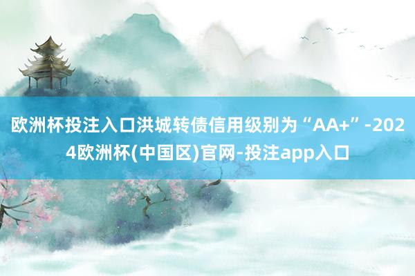 欧洲杯投注入口洪城转债信用级别为“AA+”-2024欧洲杯(中国区)官网-投注app入口
