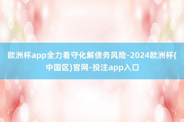 欧洲杯app全力看守化解债务风险-2024欧洲杯(中国区)官网-投注app入口