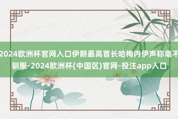 2024欧洲杯官网入口伊朗最高首长哈梅内伊声称毫不驯服-2024欧洲杯(中国区)官网-投注app入口