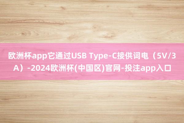 欧洲杯app它通过USB Type-C接供词电（5V/3A）-2024欧洲杯(中国区)官网-投注app入口