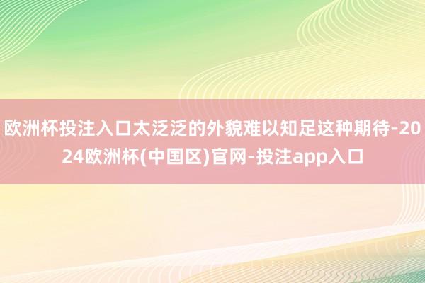 欧洲杯投注入口太泛泛的外貌难以知足这种期待-2024欧洲杯(中国区)官网-投注app入口