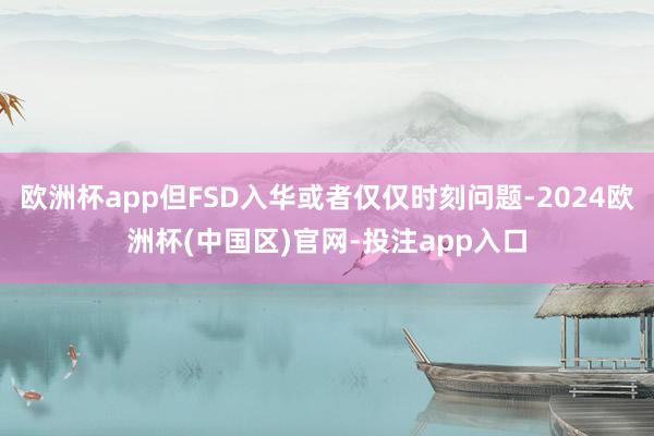 欧洲杯app但FSD入华或者仅仅时刻问题-2024欧洲杯(中国区)官网-投注app入口