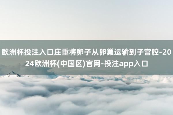 欧洲杯投注入口庄重将卵子从卵巢运输到子宫腔-2024欧洲杯(中国区)官网-投注app入口
