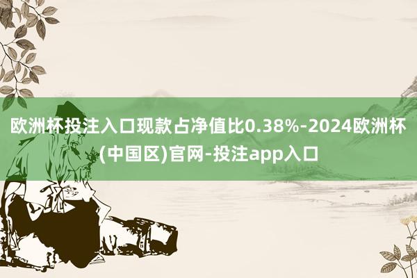欧洲杯投注入口现款占净值比0.38%-2024欧洲杯(中国区)官网-投注app入口
