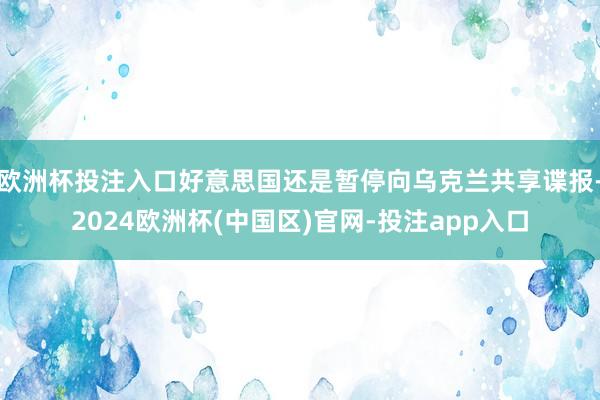 欧洲杯投注入口好意思国还是暂停向乌克兰共享谍报-2024欧洲杯(中国区)官网-投注app入口