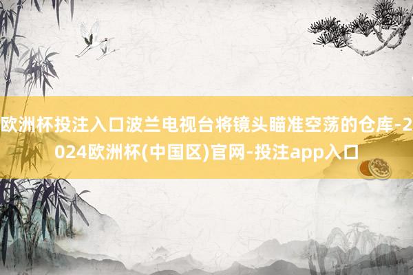 欧洲杯投注入口波兰电视台将镜头瞄准空荡的仓库-2024欧洲杯(中国区)官网-投注app入口